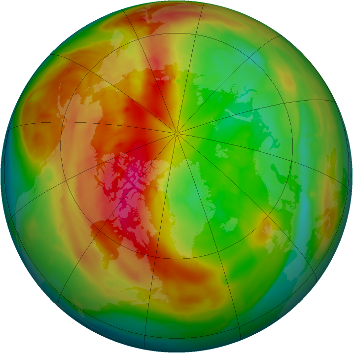 Arctic ozone map for 07 March 2014